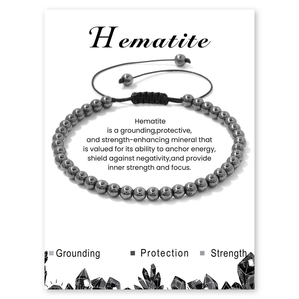 Olivenorma Bracciale con coulisse in perline di pietra naturale da 4 mm/6 mm