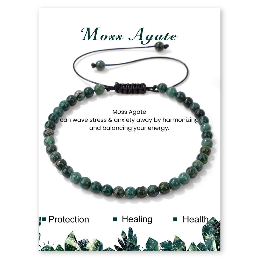 Olivenorma Bracciale con coulisse in perline di pietra naturale da 4 mm/6 mm
