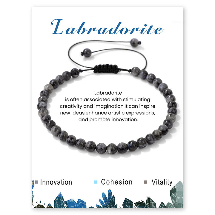 Olivenorma Bracciale con coulisse in perline di pietra naturale da 4 mm/6 mm