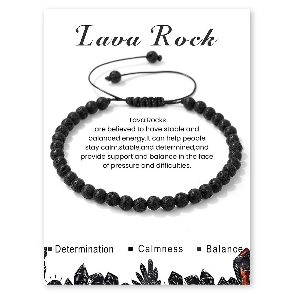 Olivenorma Bracciale con coulisse in perline di pietra naturale da 4 mm/6 mm