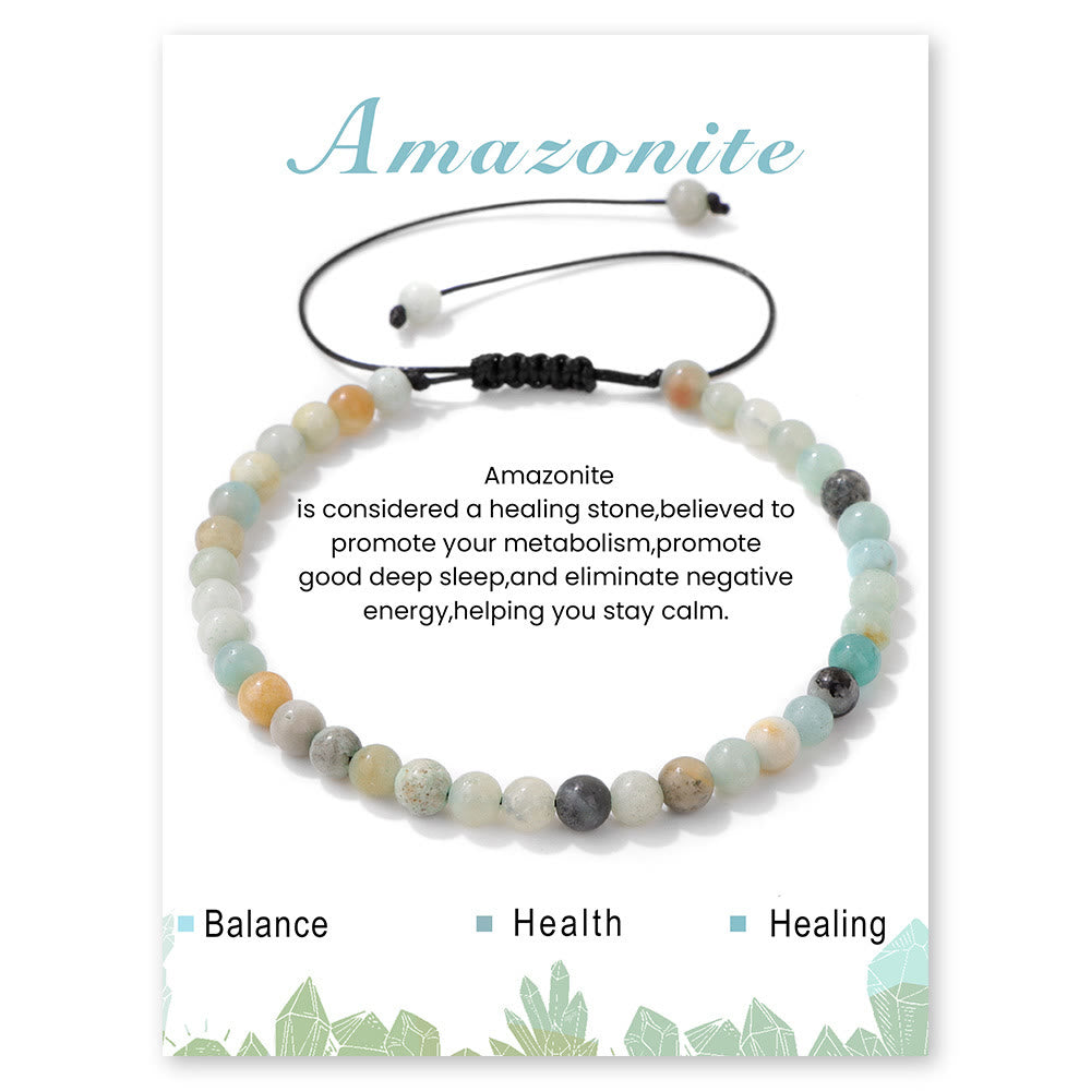 Olivenorma Bracciale con coulisse in perline di pietra naturale da 4 mm/6 mm