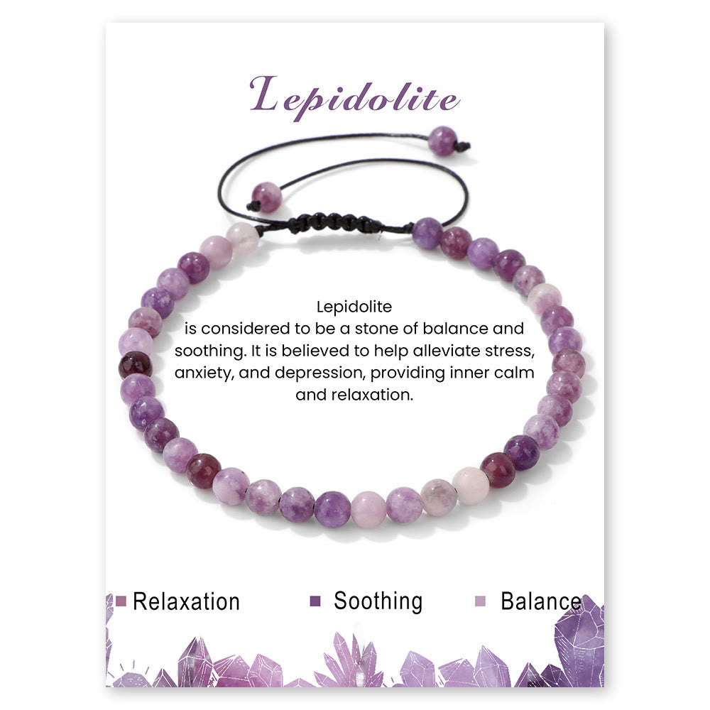 Olivenorma Bracciale con coulisse in perline di pietra naturale da 4 mm/6 mm