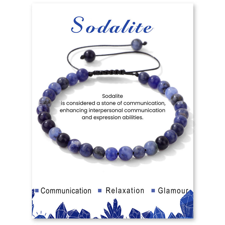 Olivenorma Bracciale con coulisse in perline di pietra naturale da 4 mm/6 mm