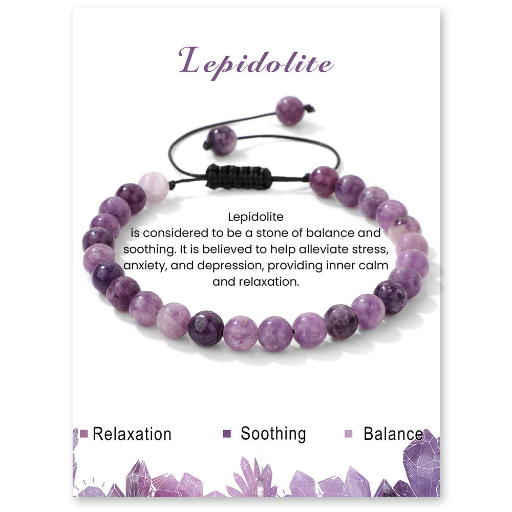 Olivenorma Bracciale con coulisse in perline di pietra naturale da 4 mm/6 mm