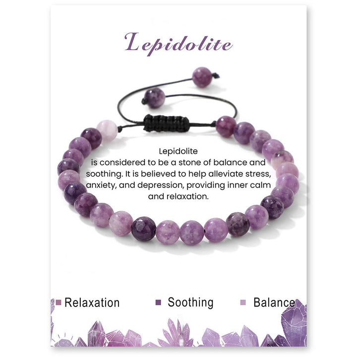 Olivenorma Bracciale con coulisse in perline di pietra naturale da 4 mm/6 mm