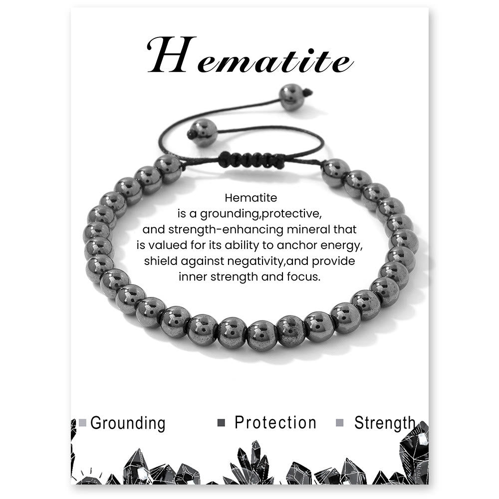 Olivenorma Bracciale con coulisse in perline di pietra naturale da 4 mm/6 mm