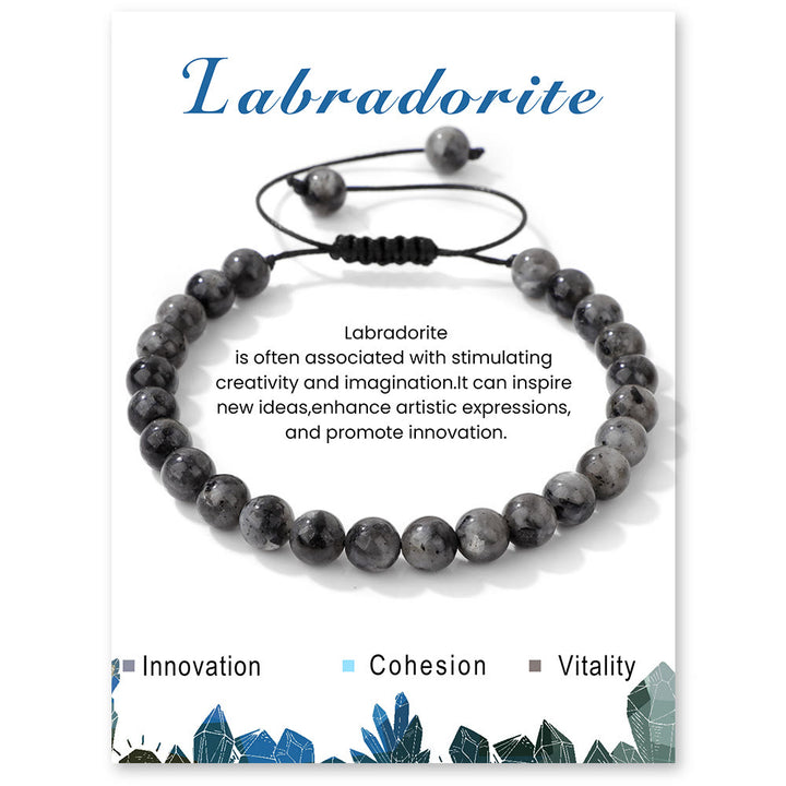 Olivenorma Bracciale con coulisse in perline di pietra naturale da 4 mm/6 mm