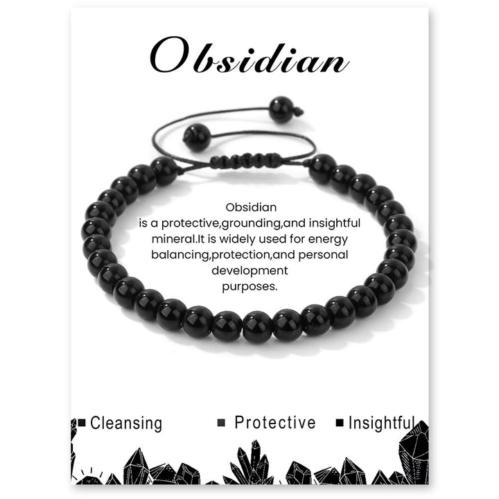 Olivenorma Bracciale con coulisse in perline di pietra naturale da 4 mm/6 mm