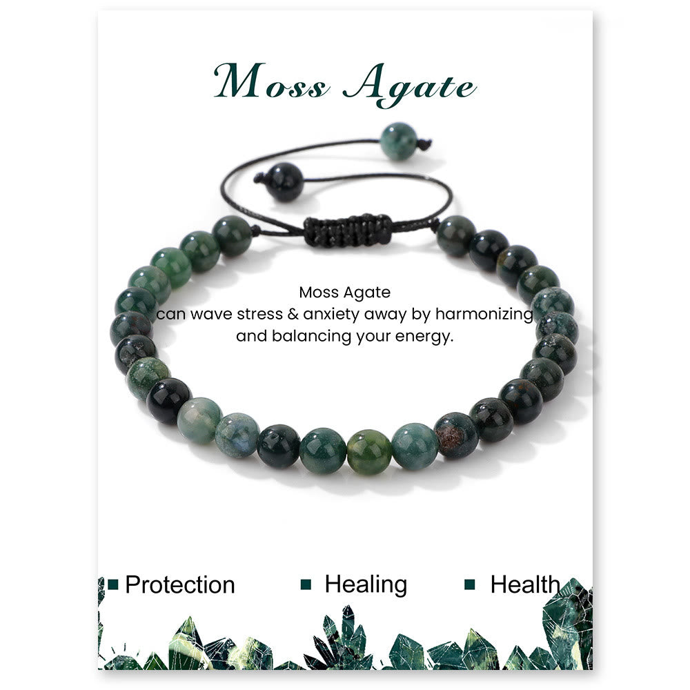 Olivenorma Bracciale con coulisse in perline di pietra naturale da 4 mm/6 mm