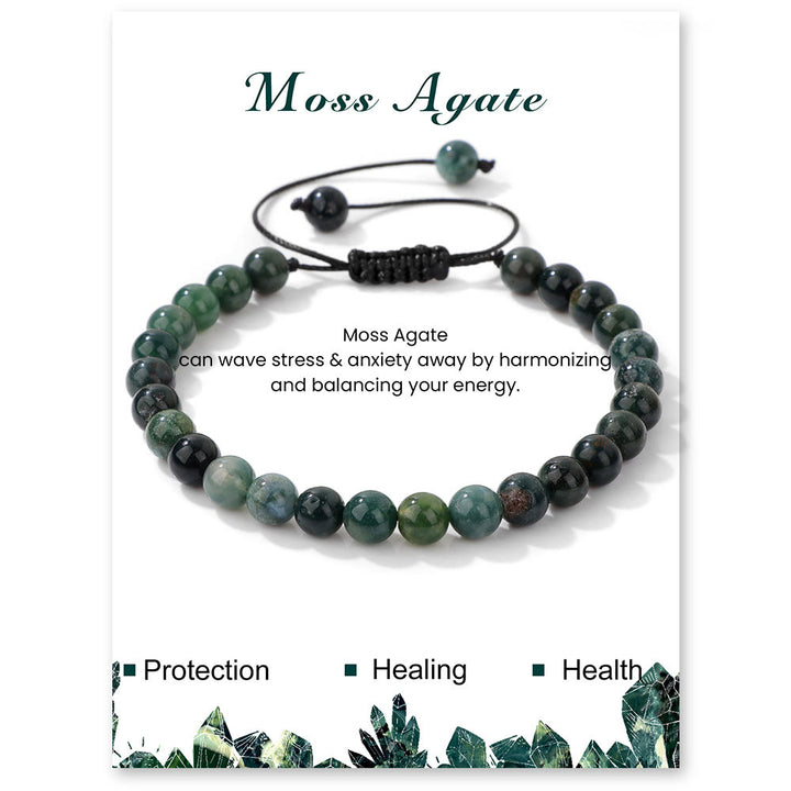 Olivenorma Bracciale con coulisse in perline di pietra naturale da 4 mm/6 mm