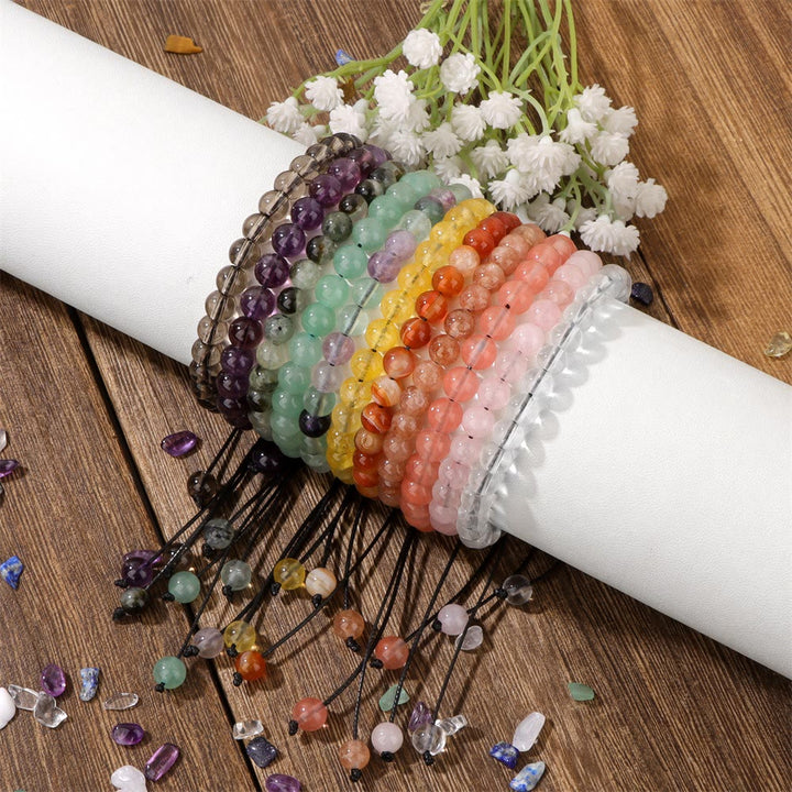 Olivenorma Bracciale con coulisse in perline di pietra naturale da 4 mm/6 mm