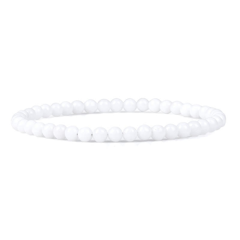 Bracciale di perline in pietra naturale Olivenorma da 4 mm 