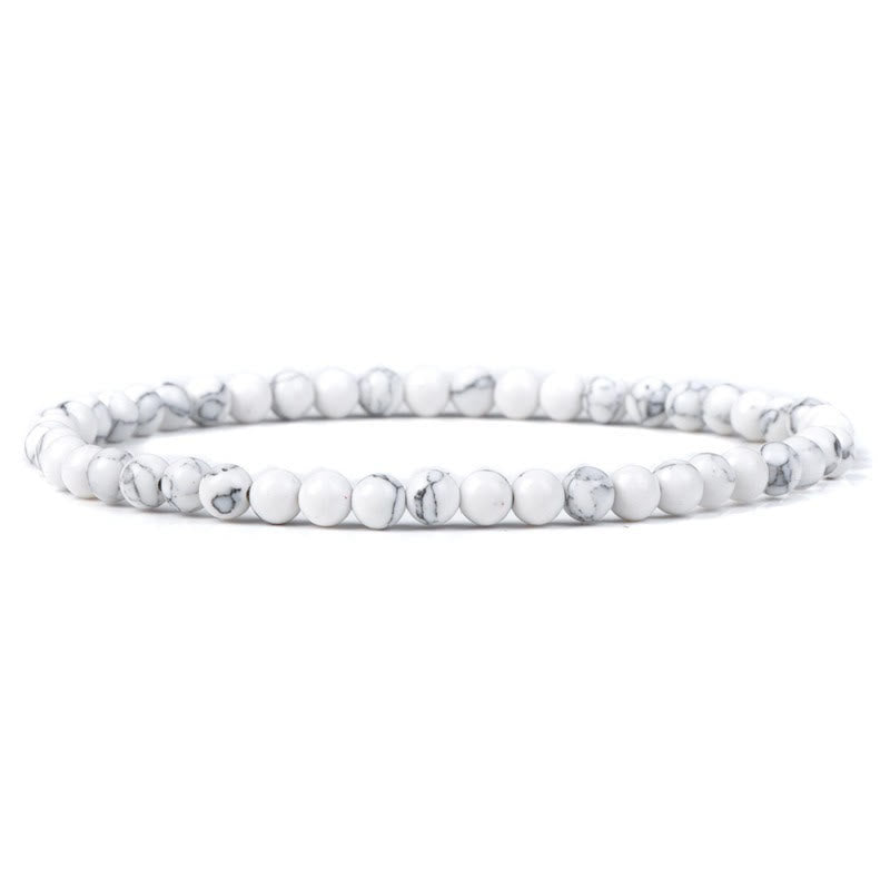 Bracciale di perline in pietra naturale Olivenorma da 4 mm 