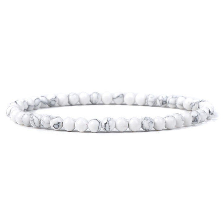 Bracciale di perline in pietra naturale Olivenorma da 4 mm 