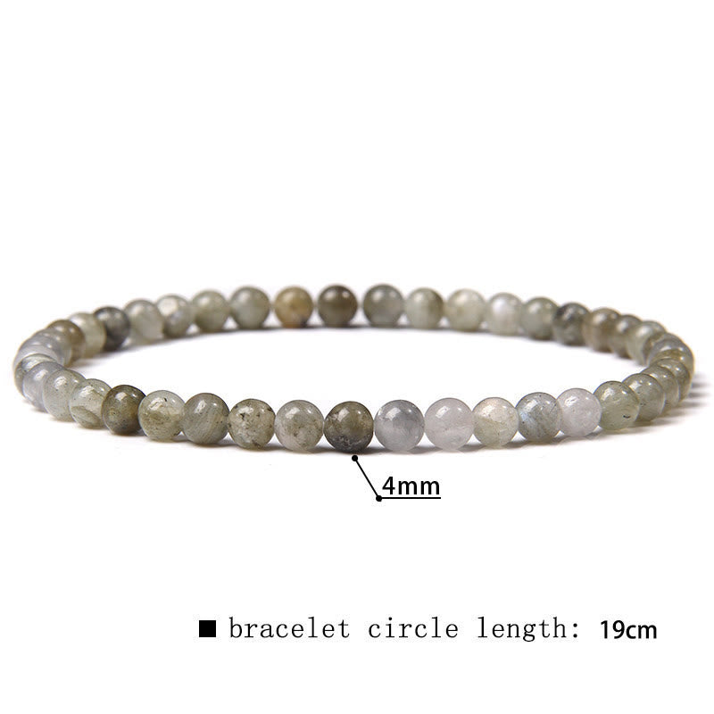 Bracciale di perline in pietra naturale Olivenorma da 4 mm 