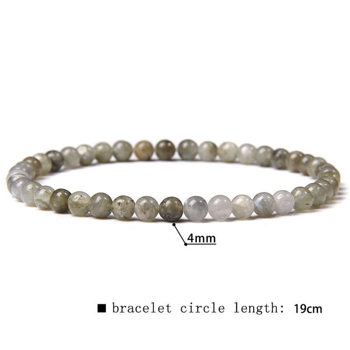 Bracciale di perline in pietra naturale Olivenorma da 4 mm 