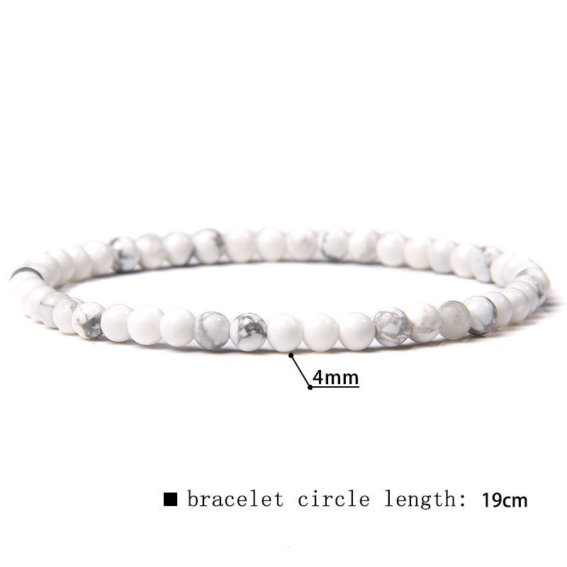 Bracciale di perline in pietra naturale Olivenorma da 4 mm 