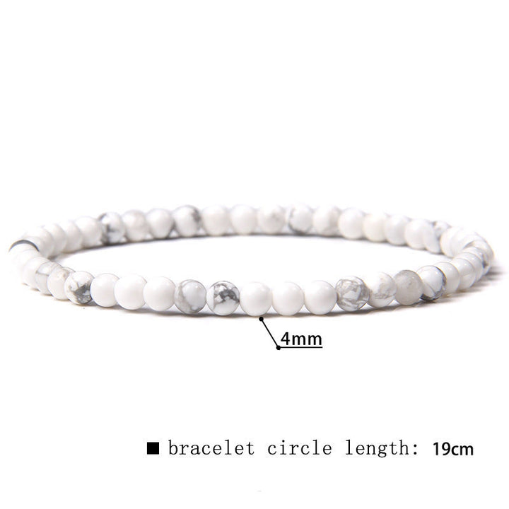 Bracciale di perline in pietra naturale Olivenorma da 4 mm 