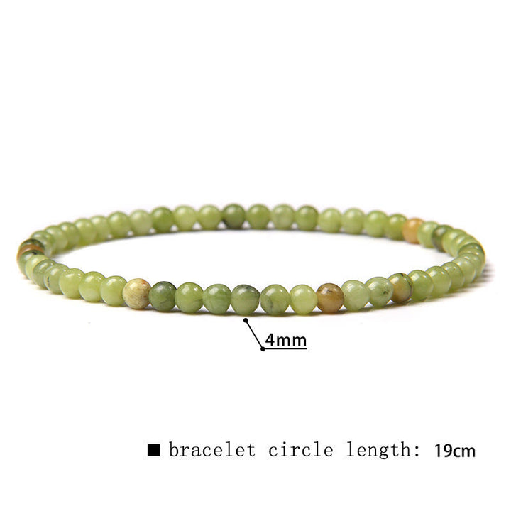 Bracciale di perline in pietra naturale Olivenorma da 4 mm 