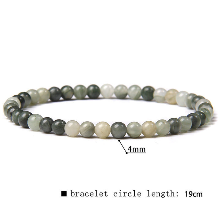 Bracciale di perline in pietra naturale Olivenorma da 4 mm 