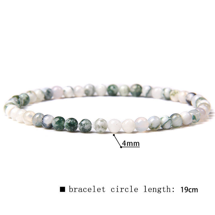 Bracciale di perline in pietra naturale Olivenorma da 4 mm 