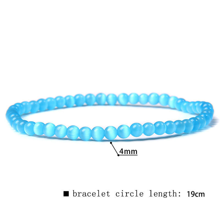 Bracciale di perline in pietra naturale Olivenorma da 4 mm 
