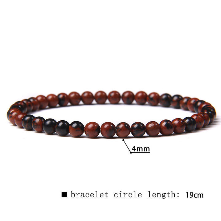 Bracciale di perline in pietra naturale Olivenorma da 4 mm 