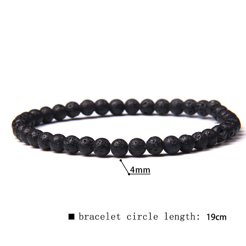 Bracciale di perline in pietra naturale Olivenorma da 4 mm 