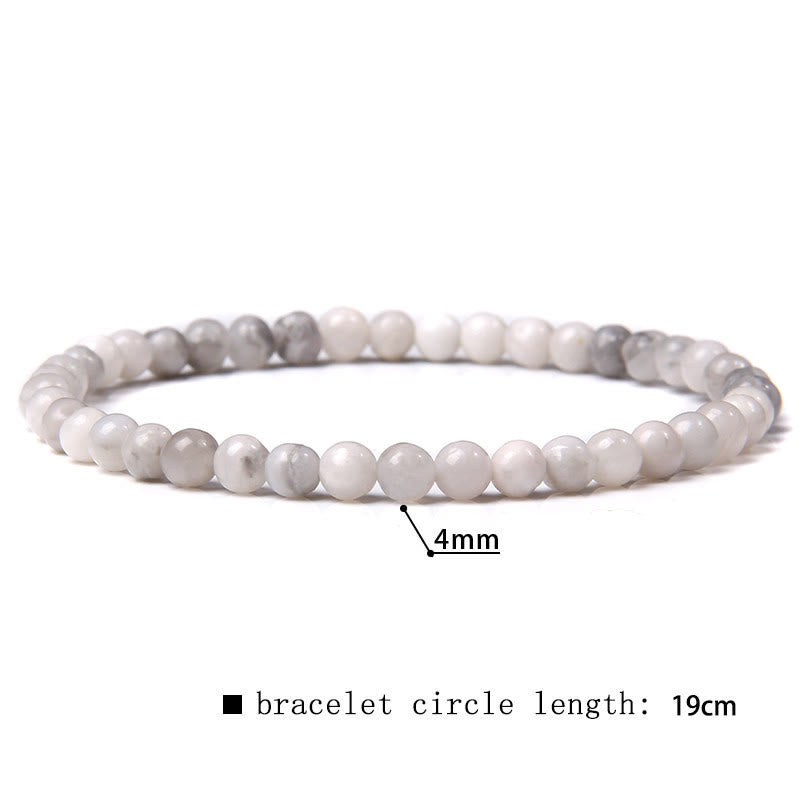 Bracciale di perline in pietra naturale Olivenorma da 4 mm 
