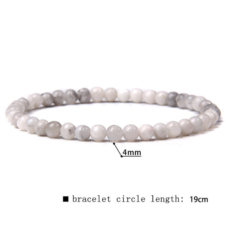 Bracciale di perline in pietra naturale Olivenorma da 4 mm 