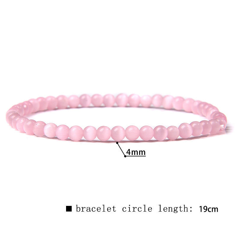 Bracciale di perline in pietra naturale Olivenorma da 4 mm 