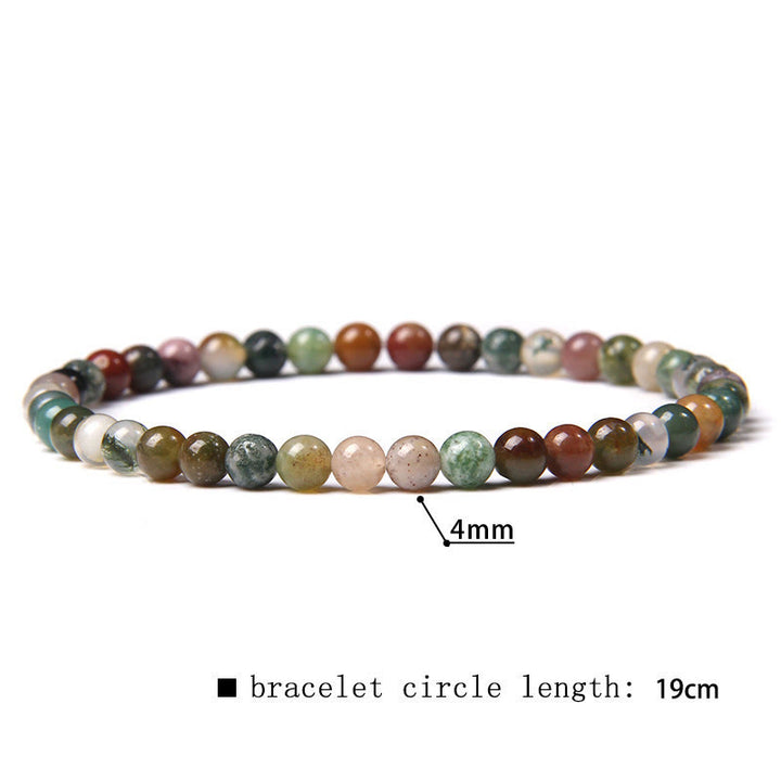 Bracciale di perline in pietra naturale Olivenorma da 4 mm 