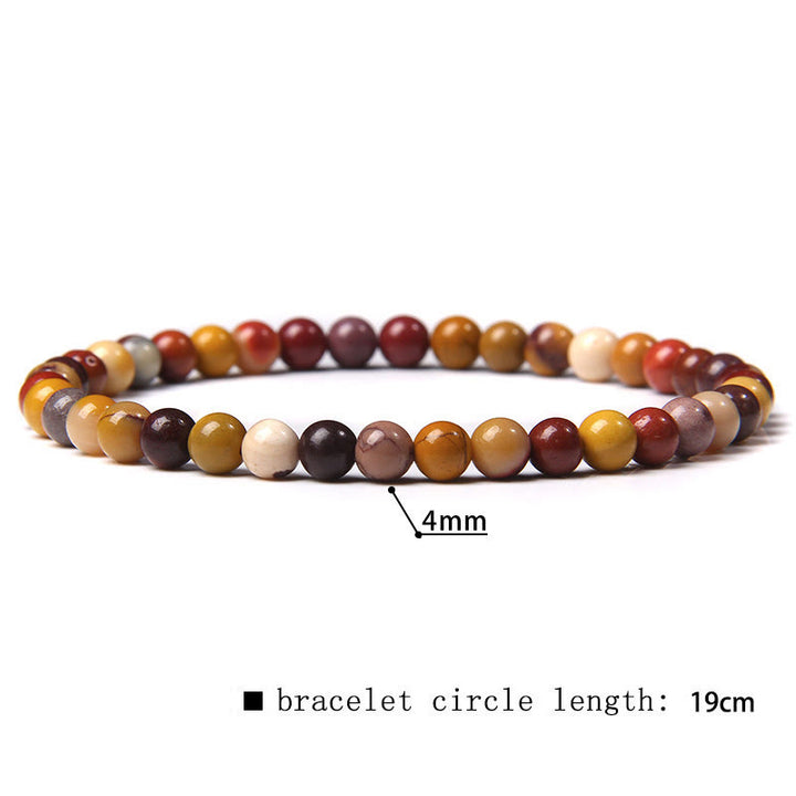 Bracciale di perline in pietra naturale Olivenorma da 4 mm 