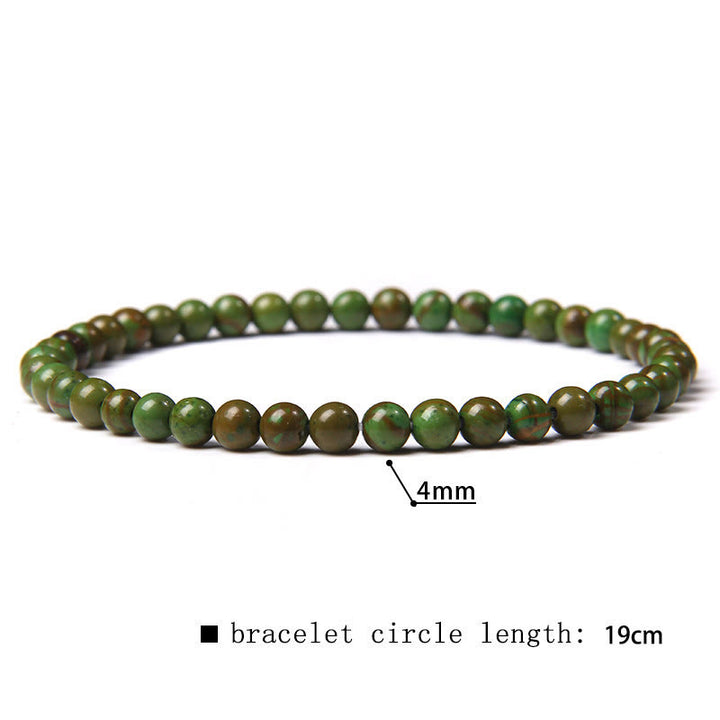 Bracciale di perline in pietra naturale Olivenorma da 4 mm 
