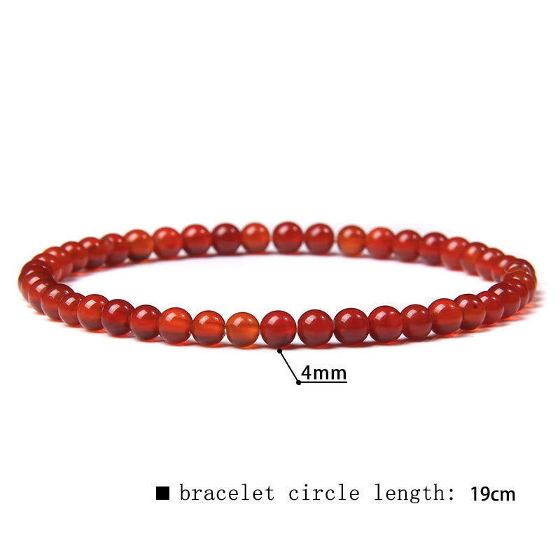 Bracciale di perline in pietra naturale Olivenorma da 4 mm 