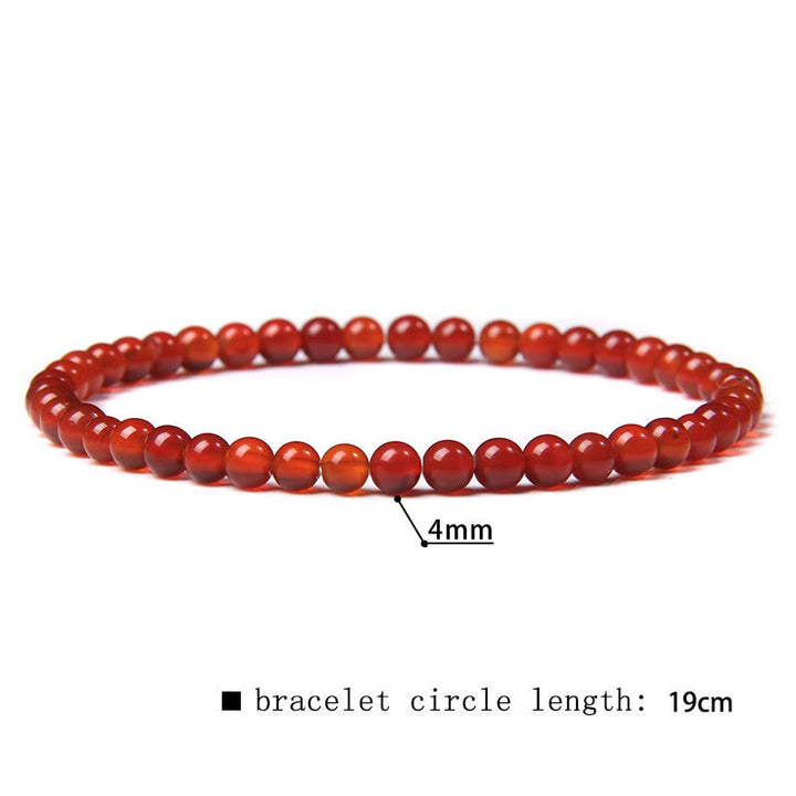 Bracciale di perline in pietra naturale Olivenorma da 4 mm 