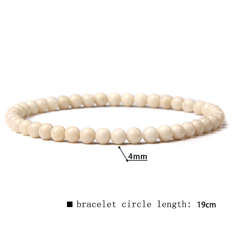 Bracciale di perline in pietra naturale Olivenorma da 4 mm 
