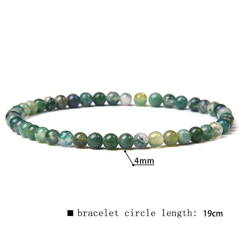 Bracciale di perline in pietra naturale Olivenorma da 4 mm 