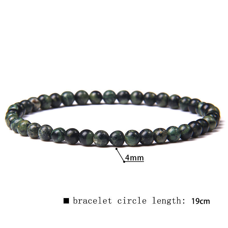 Bracciale di perline in pietra naturale Olivenorma da 4 mm 