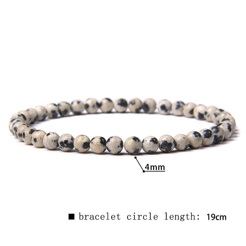 Bracciale di perline in pietra naturale Olivenorma da 4 mm 