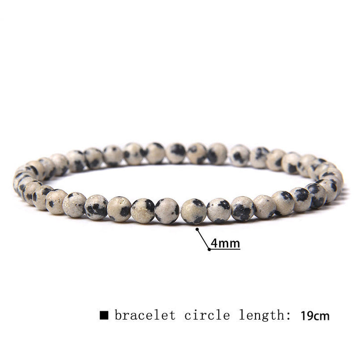 Bracciale di perline in pietra naturale Olivenorma da 4 mm 