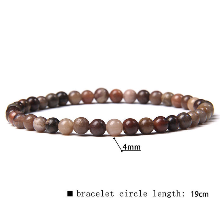 Bracciale di perline in pietra naturale Olivenorma da 4 mm 