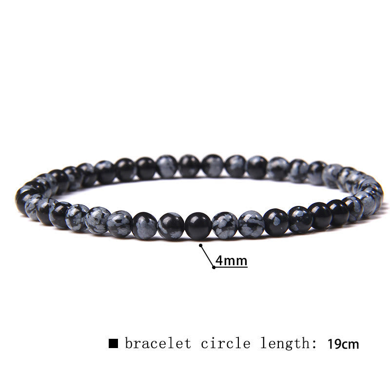 Bracciale di perline in pietra naturale Olivenorma da 4 mm 