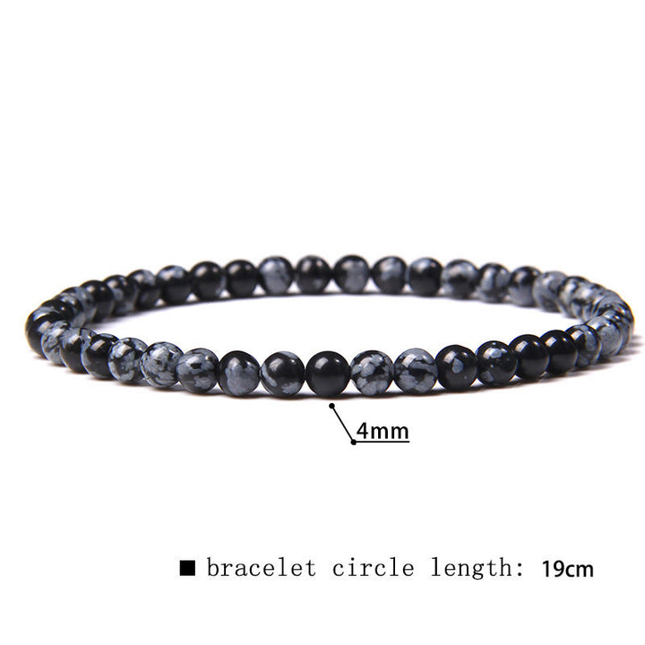 Bracciale di perline in pietra naturale Olivenorma da 4 mm 