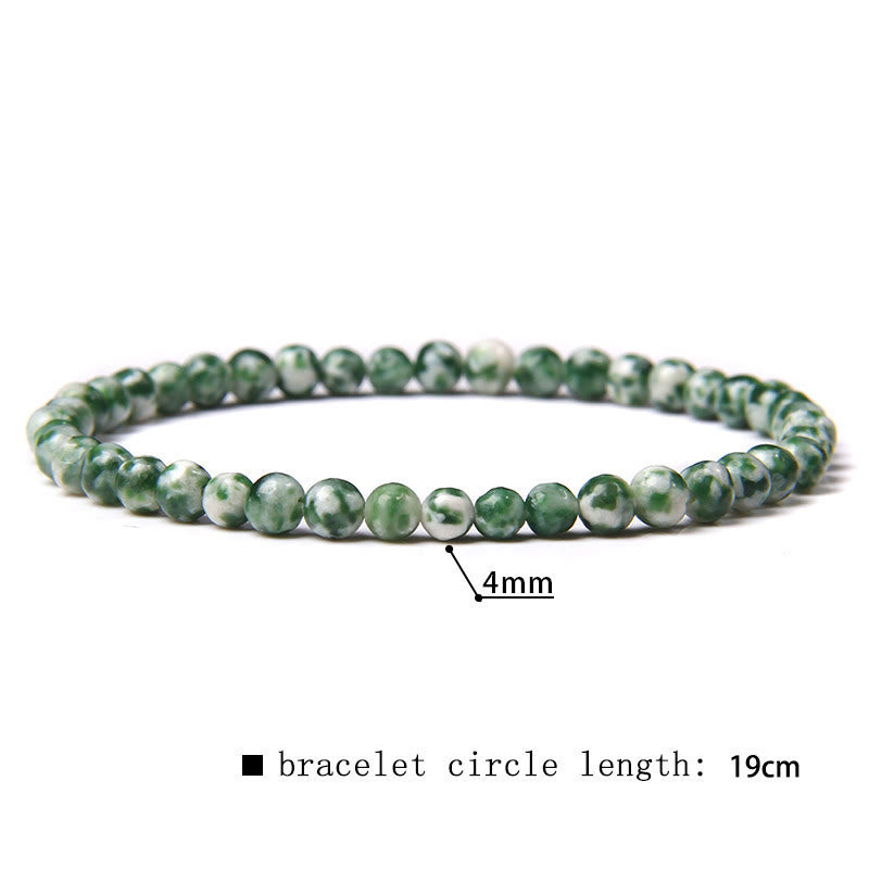 Bracciale di perline in pietra naturale Olivenorma da 4 mm 