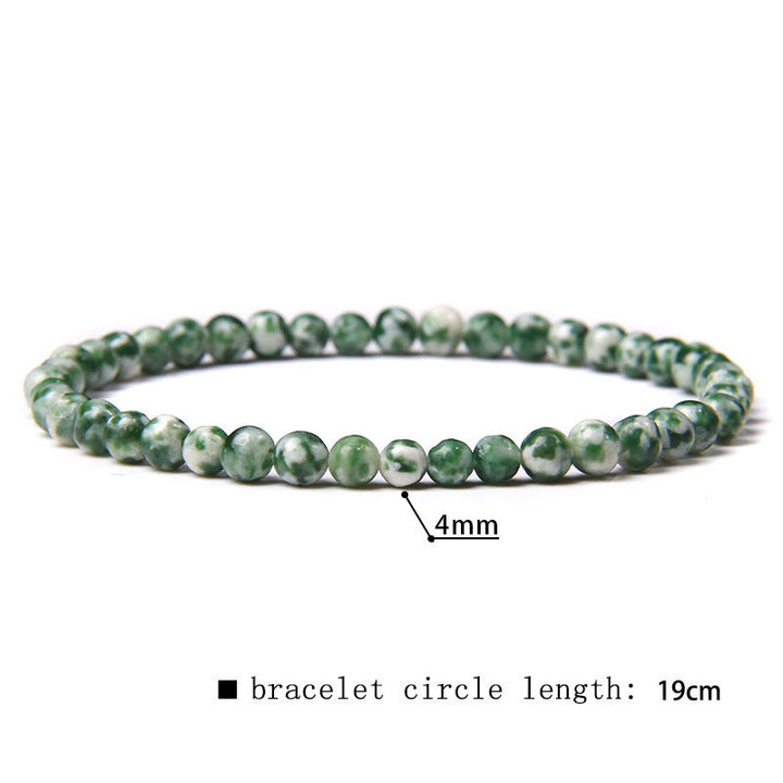 Bracciale di perline in pietra naturale Olivenorma da 4 mm 
