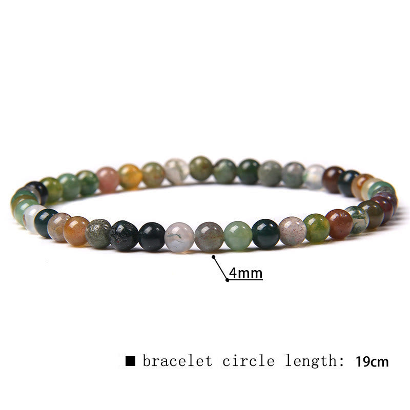 Bracciale di perline in pietra naturale Olivenorma da 4 mm 