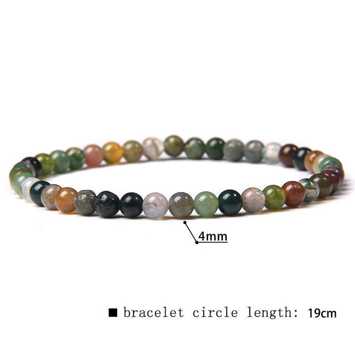Bracciale di perline in pietra naturale Olivenorma da 4 mm 