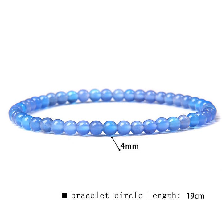 Bracciale di perline in pietra naturale Olivenorma da 4 mm 
