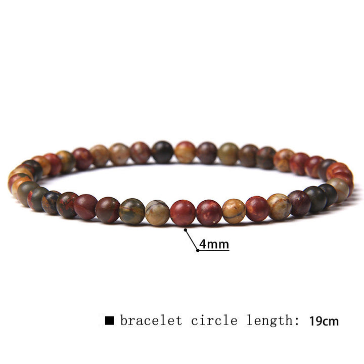 Bracciale di perline in pietra naturale Olivenorma da 4 mm 